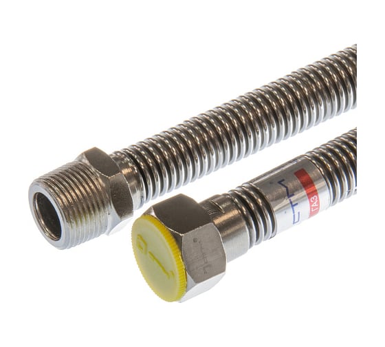 Изображение товара Подводка для газа СТМ ГАЗ сильфонная, 1/2", гайка-штуцер, 250 см CGHM1225