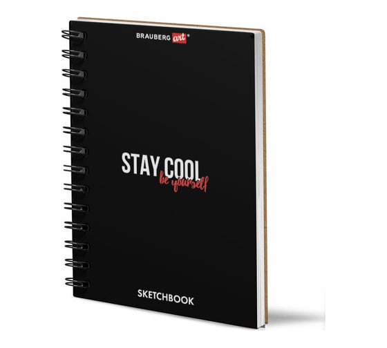 Изображение товара Скетчбук для графики и маркеров BRAUBERG Бристоль 200 г/м2, 148x210 мм, 30 листов, Гребень, Art 115108