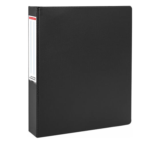 Изображение товара Папка BRAUBERG на 4 кольцах, прочная, картон/ПВХ, Office, черная, 40 мм, до 250 листов 271849