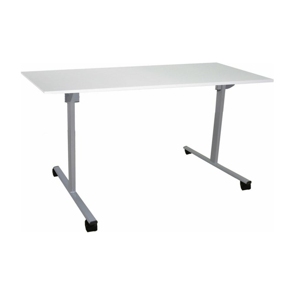 Изображение товара Стол складной ОФИСМАГ Эверест, 1200x600x760 мм, серый каркас, лдсп белая 532748