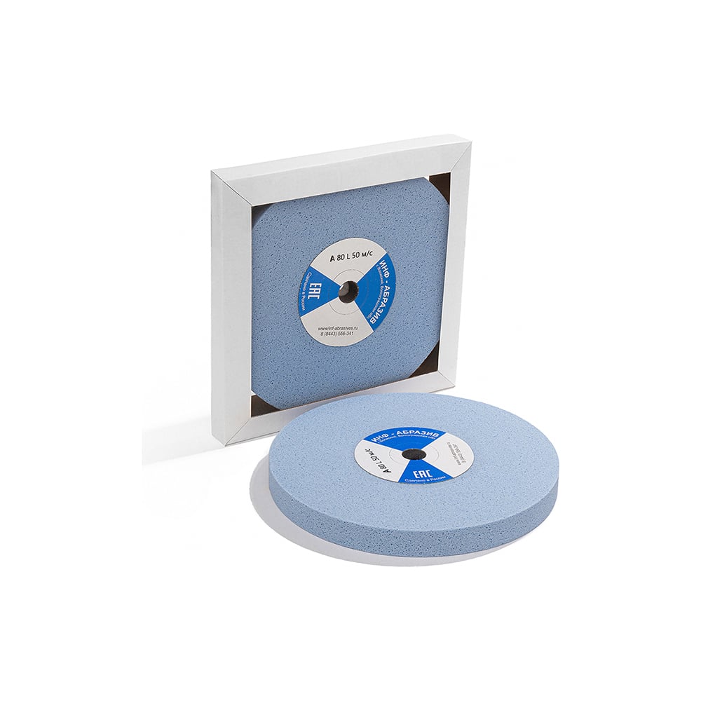 Изображение товара Круг шлифовальный 200x20x15.88 мм, F80, электрокорунд белый, ИНФ-АБРАЗИВ