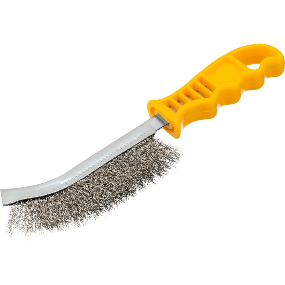Изображение товара Щетка Denzel металлическая с пластиковой ручкой нержавеющая сталь