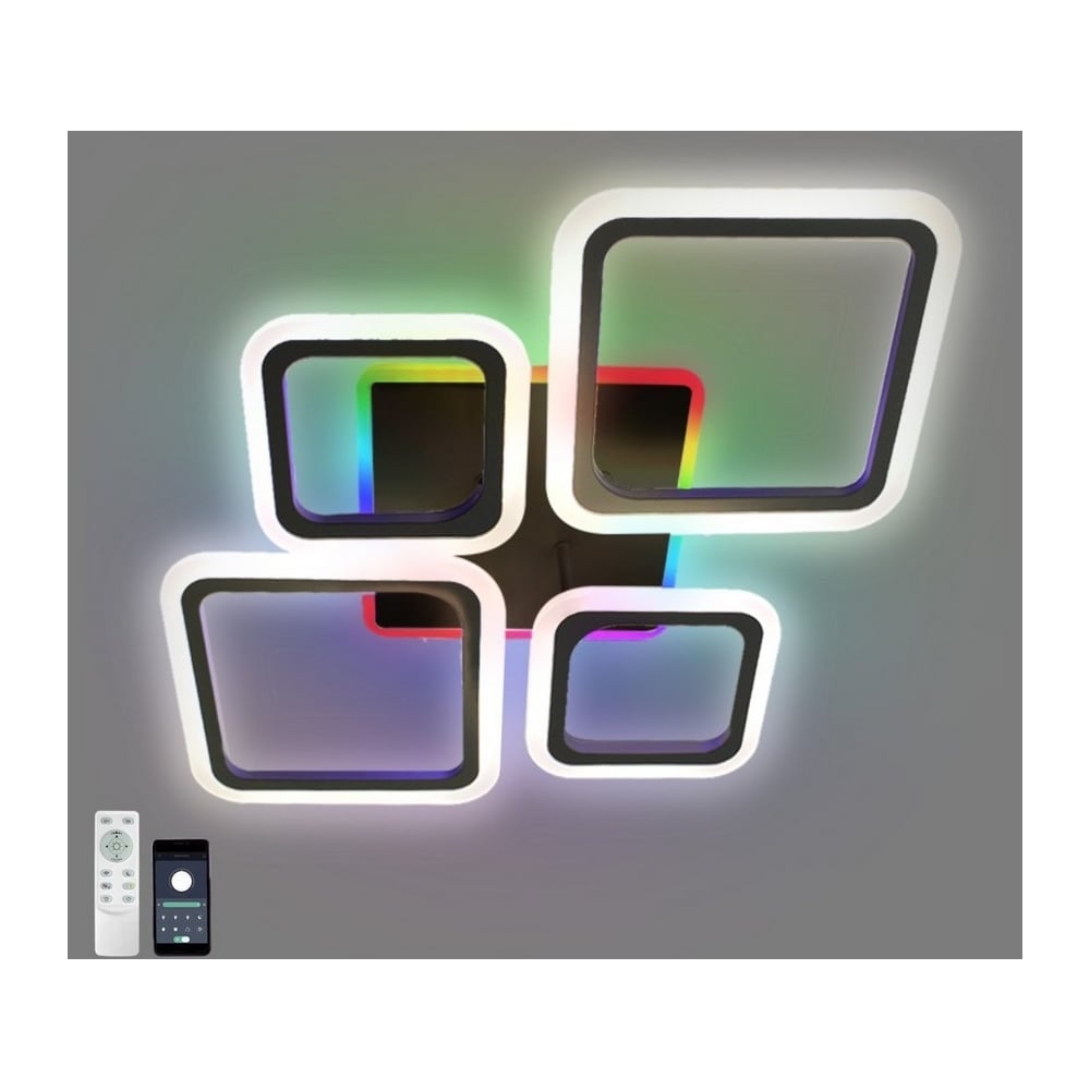 Изображение товара Управляемая светодиодная люстра ESTARES OVAL RGB 75W 5S-APP-725x500x93-BLACK/WHITE-220-IP20 Ч УУО00004821
