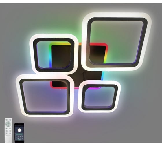 Изображение товара Управляемая светодиодная люстра ESTARES OVAL RGB 75W 5S-APP-725x500x93-BLACK/WHITE-220-IP20 Ч УУО00004821