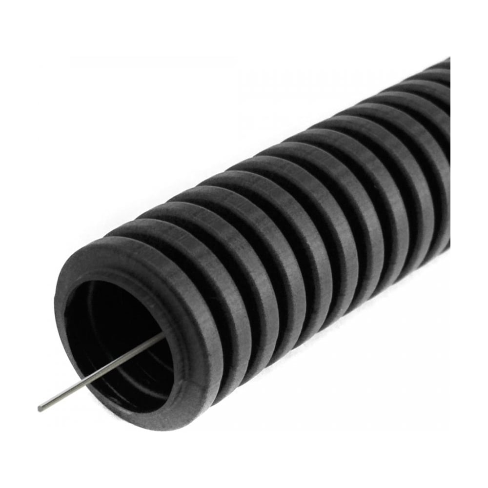 Изображение товара Гофрированная труба Промрукав ПВХ легкая 20 мм 25 м черная ТУ