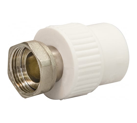 Изображение товара Комбинированная муфта СТМ ПЛАСТ PP-R, с накидной гайкой, внутренней резьбой DN 25х3/4" CPAS2534