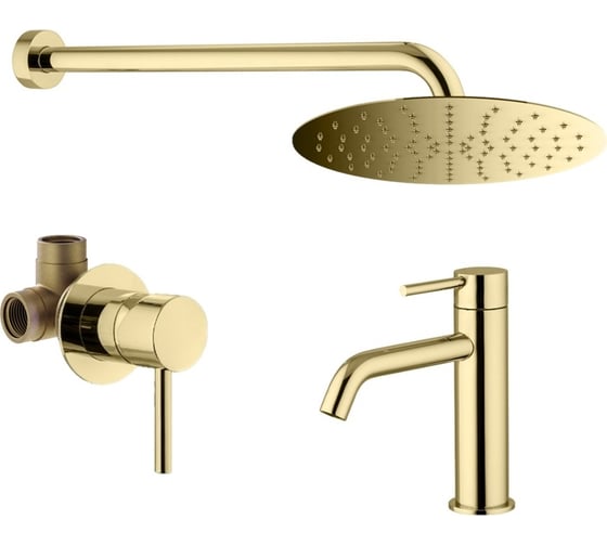 Изображение товара Комплект смесителей для душа PLUMBERIA SELECTION IXO золото KITXO01OR53
