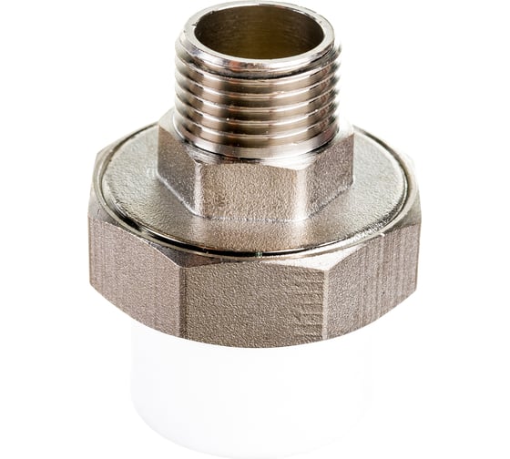 Изображение товара Комбинированная муфта СТМ ПЛАСТ PP-R, разъемная, с наружной резьбой, DN 25х1/2" CPRM2512