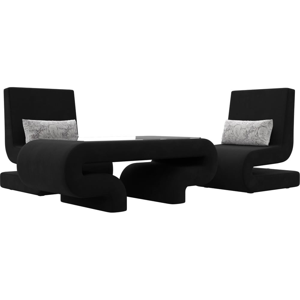 Изображение товара Набор волна-3 стол и 2 кресла современный качественный комплект мебели