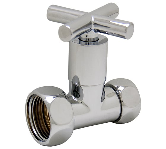 Изображение товара Прямой вентиль СТМ 1/2х1/2 г/г ручка-крест для п/с хром ТЕРМО CPVS1212