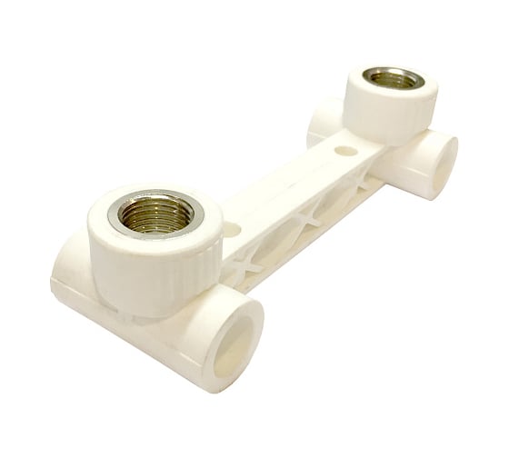 Изображение товара Тройник СТМ PP-R двойной комбинированный, с креплением внутренняя резьба DN 20х1/2 ПЛАСТ CPTD2012