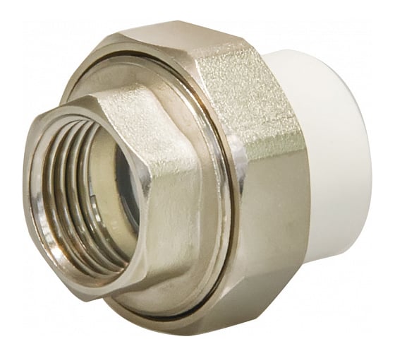 Изображение товара Комбинированная муфта СТМ ПЛАСТ PP-R, разъемная, с внутренней резьбой, DN 32х1" CPRF3201