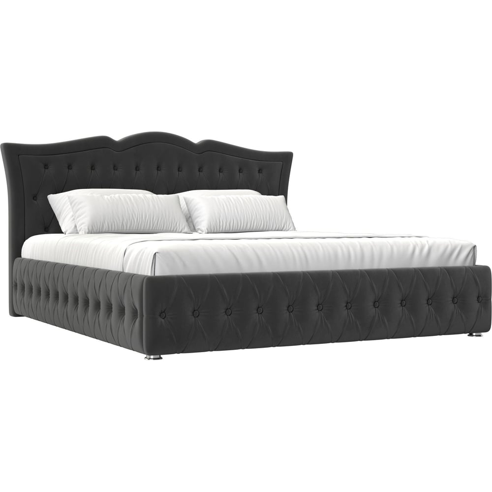 Изображение товара Интерьерная кровать Лига диванов Герда 200 велюр серый 120221