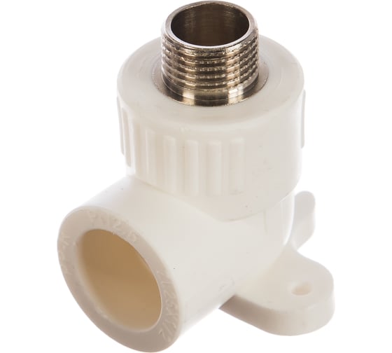 Изображение товара Угольник СТМ PP-R комбинированный, с креплением, наружняя резьба DN 25х1/2 ПЛАСТ CPWM2512