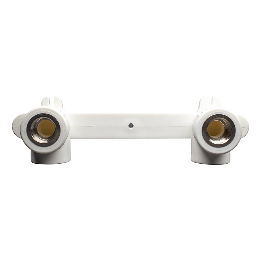 Изображение товара Угольник СТМ PP-R двойной комбинированный, с креплением, внутренняя резьба DN 25х1/2 ПЛАСТ CPLD2512
