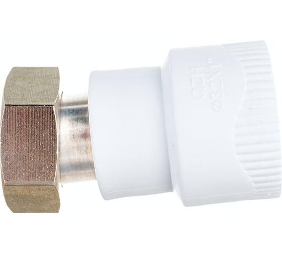 Изображение товара Комбинированная муфта СТМ ПЛАСТ PP-R с накидной гайкой, с внутренней резьбой DN 32х1" CPAS3201