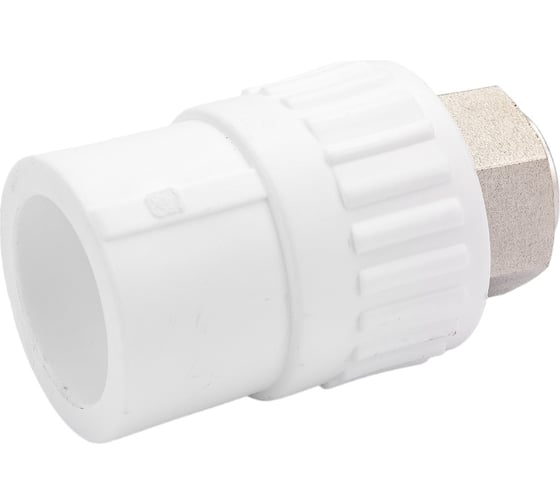 Изображение товара Комбинированная муфта СТМ ПЛАСТ PP-R с накидной гайкой, внутренней резьбой DN 25х1/2" CPAS2512