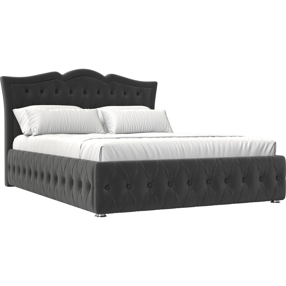 Изображение товара Интерьерная кровать Лига диванов Герда 160 серый велюр современная долговечная