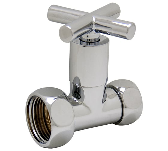 Изображение товара Прямой вентиль СТМ 1х3/4 г/г ручка-крест для п/с хром ТЕРМО CPVS0134