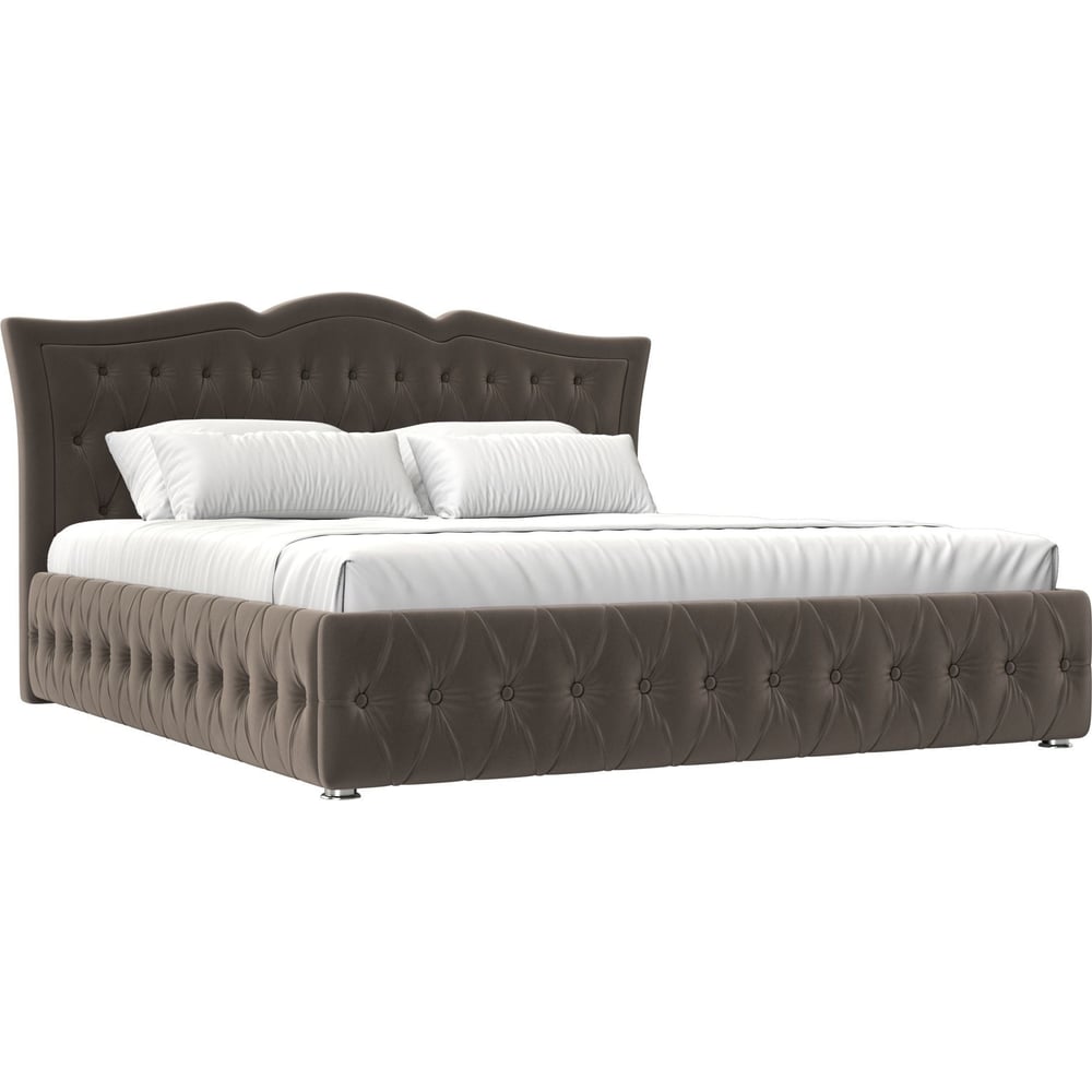 Изображение товара Интерьерная кровать Герда 200 Велюр коричневый современная кровать для спальни