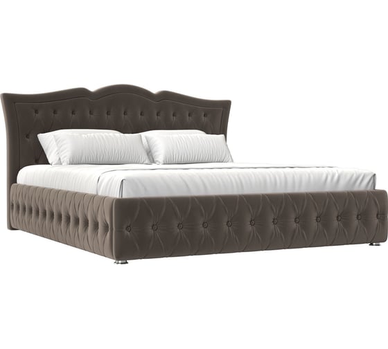 Изображение товара Интерьерная кровать Лига диванов Герда 200 велюр коричневый 120219