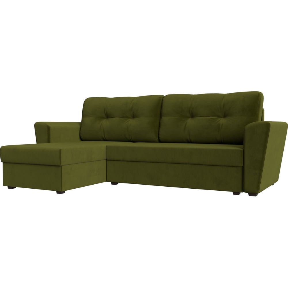 Изображение товара Угловой диван амстердам лайт левый угол микровельвет зеленый от Лига диванов
