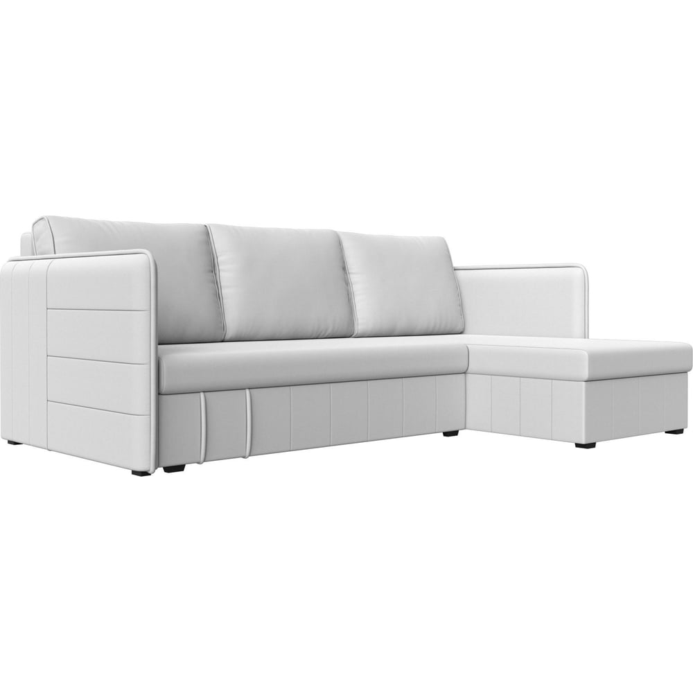 Изображение товара Угловой диван слим правый Лига диванов 119984 современный тканевый или кожзам белый