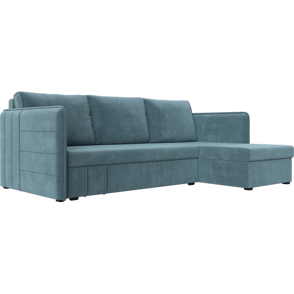 Изображение товара Угловой диван слим правый Лига диванов современный велюр Ящик для белья