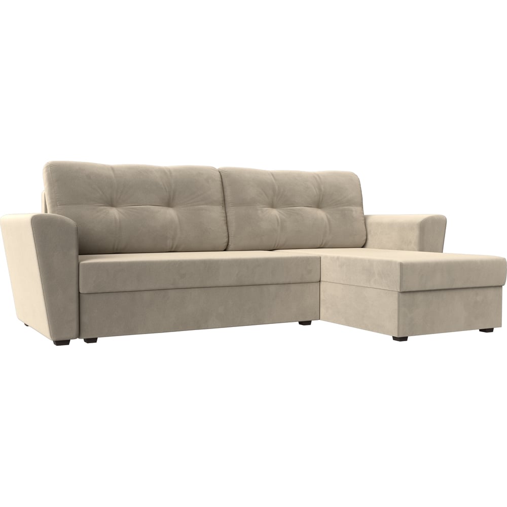 Изображение товара Угловой диван амстердам лайт правый угол современный бежевый микровельвет