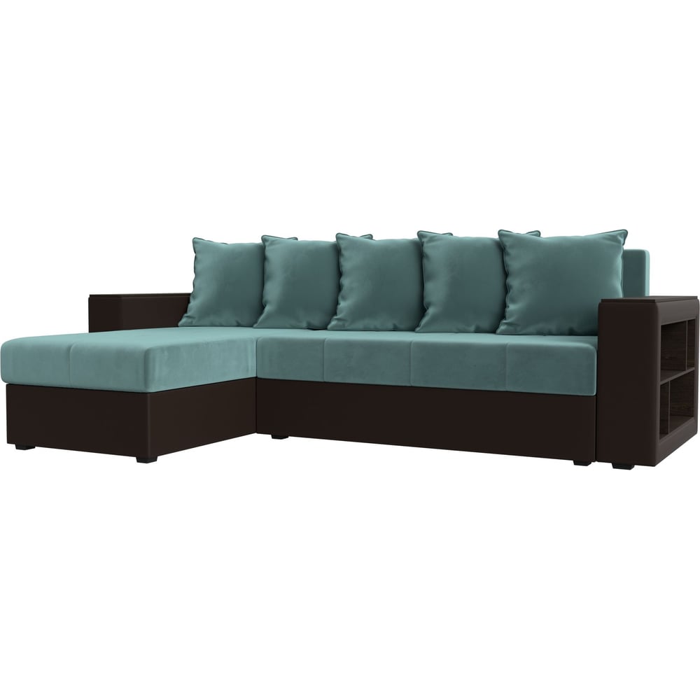 Изображение товара Угловой диван Лига диванов Дубай Лайт левый угол современный велюр и экокожа