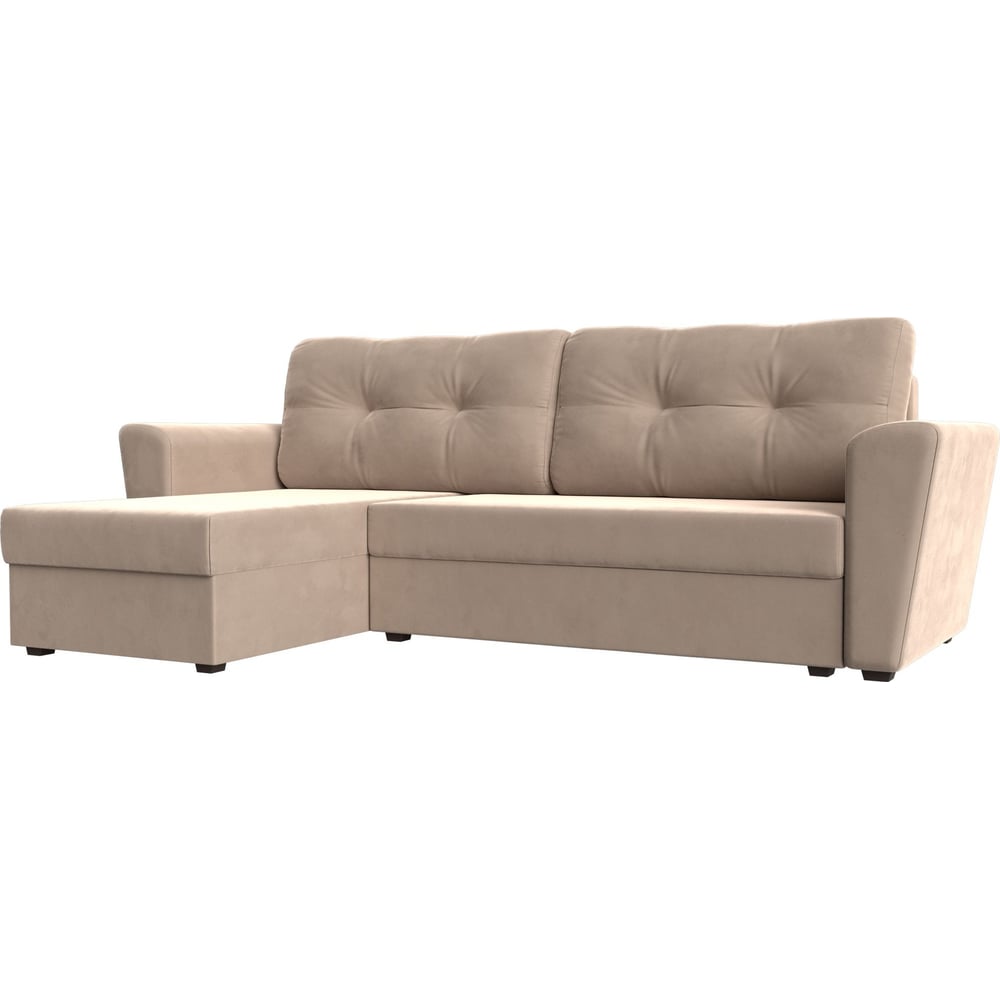 Изображение товара Угловой диван Лига диванов Амстердам Лайт левый угол 112448L современный бежевый велюр