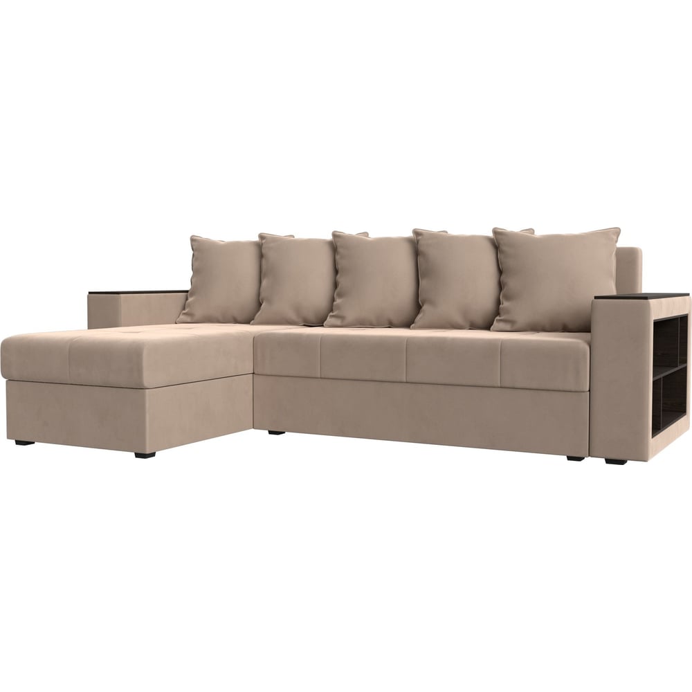 Изображение товара Угловой диван Лига диванов Дубай Лайт левый угол 114151L стиль современный велюровый бежевый