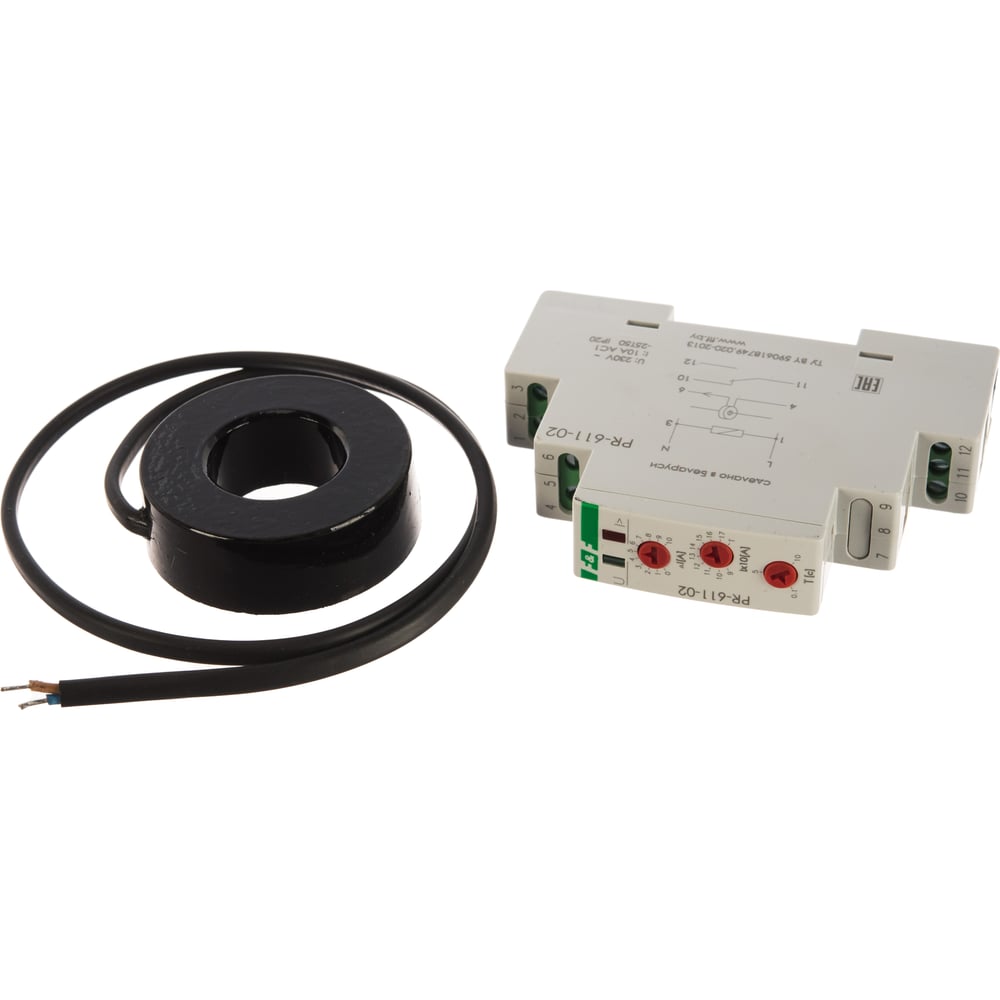 фото Реле тока f&f pr-611-02, измеряет ток с помощью выносного датчика тока ea03.004.004