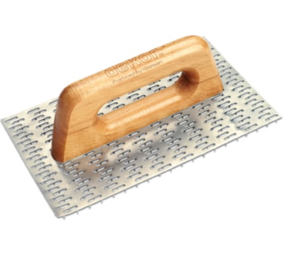 Изображение товара Игольчатый скребок-рубанок DEKOR 250х145 мм для выравнивания поверхности, деревянная ручка 074