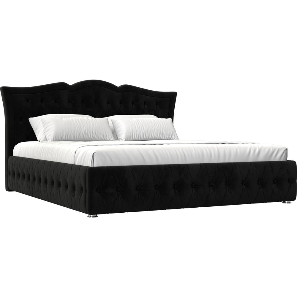 Изображение товара Интерьерная кровать Лига диванов Герда 200 велюр черный 120222