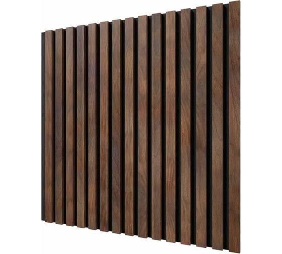 Изображение товара Акустические стеновые панели Cosca Decor 600x600x19 мм, черный войлок, рейки МДФ 00-00074608