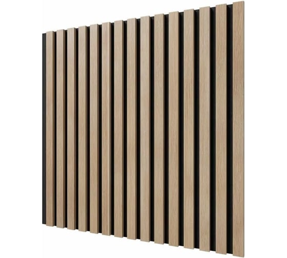 Изображение товара Акустические стеновые панели Cosca Decor 600x600x19 мм, черный войлок, рейки МДФ 00-00074602