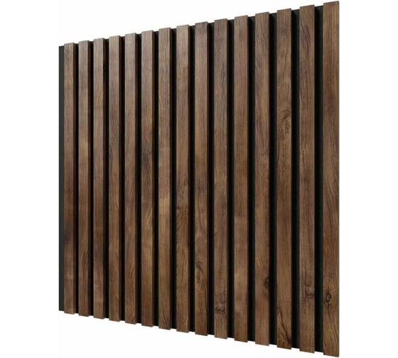 Изображение товара Акустические стеновые панели Cosca Decor 600x600x19 мм, черный войлок, рейки МДФ 00-00074606