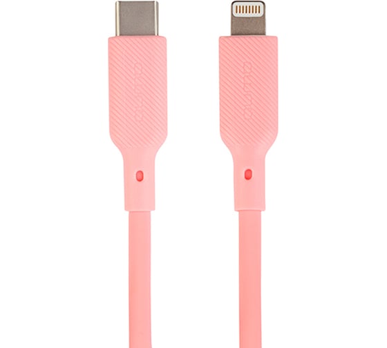 Изображение товара Кабель QUMO MFI С94, Type-C на MFI Apple 8 pin, силиконовый, 1м, 2,22A, 9V, 20W, PD, розовый 32996