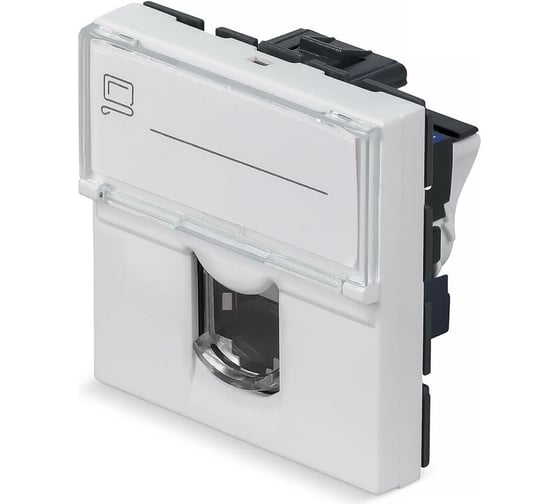 Изображение товара Keystone Cabeus Jack RJ-45(8P8C), 180 градусов, категория 6, безинструментный монтаж, вставка Mosaic (арт.076564) KJ-RJ45-Cat.6-180T-FP-L-45