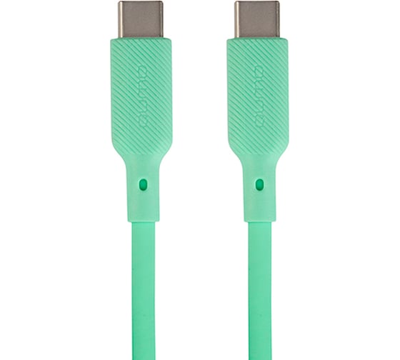 Изображение товара Кабель QUMO Type-C на Type-C, силиконовый, 1м, 3A, 60W, PD, зеленый 32970