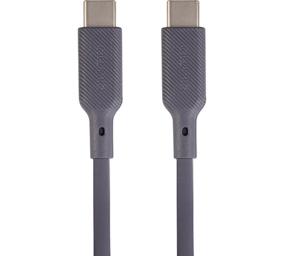 Изображение товара Кабель QUMO Type-C на Type-C, силиконовый, 1м, 3A, 60W, PD, серый 32969