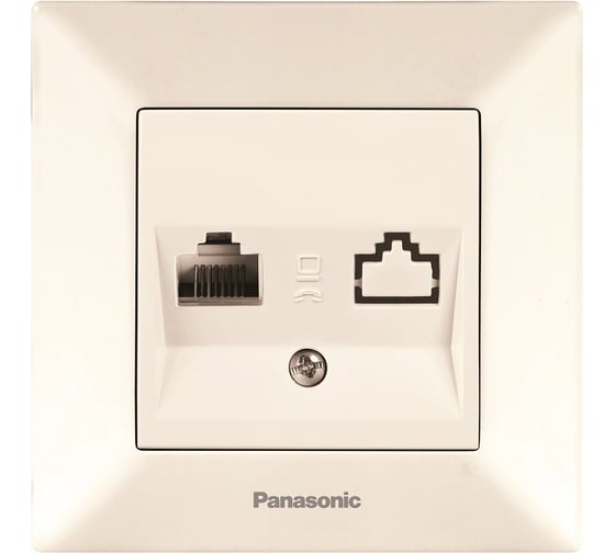 Изображение товара Компьютерная розетка Panasonic RJ45, категория 5е, крем Arkedia 54740 WMTC0404-2BG