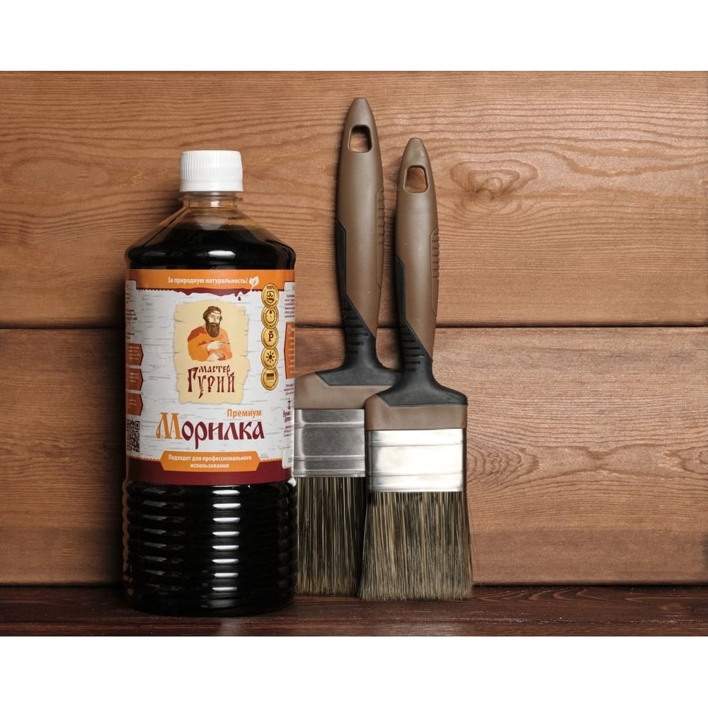 Изображение товара Морилка Мастер Гурий Премиум р35 Каштан 1 литр водная внутренне наружное покрытие