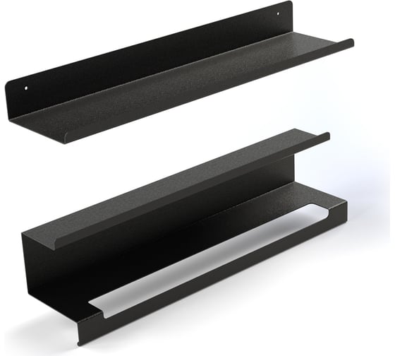 Изображение товара Набор из 2х полок с держателем для полотенец Крючковски 54549