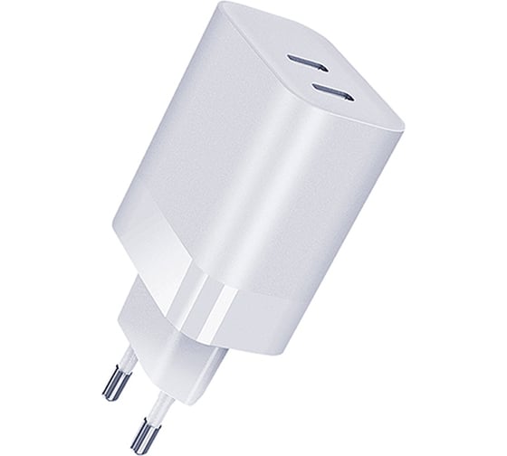 Изображение товара Сетевое зарядное устройство QUMO Energy PD, 35W Charger 0074, два порта: Type-C PD, + Type-C PD, цвет белый 43016