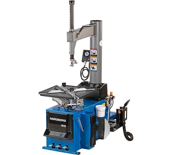 Изображение товара Станок шиномонтажный NORDBERG полуавтомат, двухскоростной, зажимы 13-26”, синий, 380 В, взрывная подкачка 4639B 380