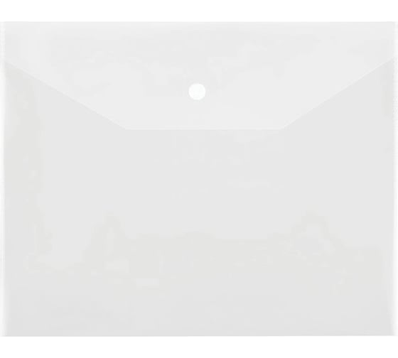 Изображение товара Папка-конверт на кнопке СТАММ А5+, 150 мкм, пластик, прозрачная, бесцветная ММ-32276