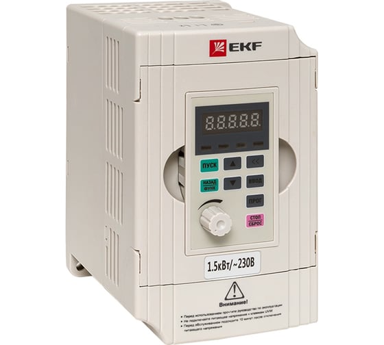 Изображение товара Преобразователь частоты EKF 1,5/2,2кВт 1х230В VECTOR-100 PROxima VT100-1R5-1B