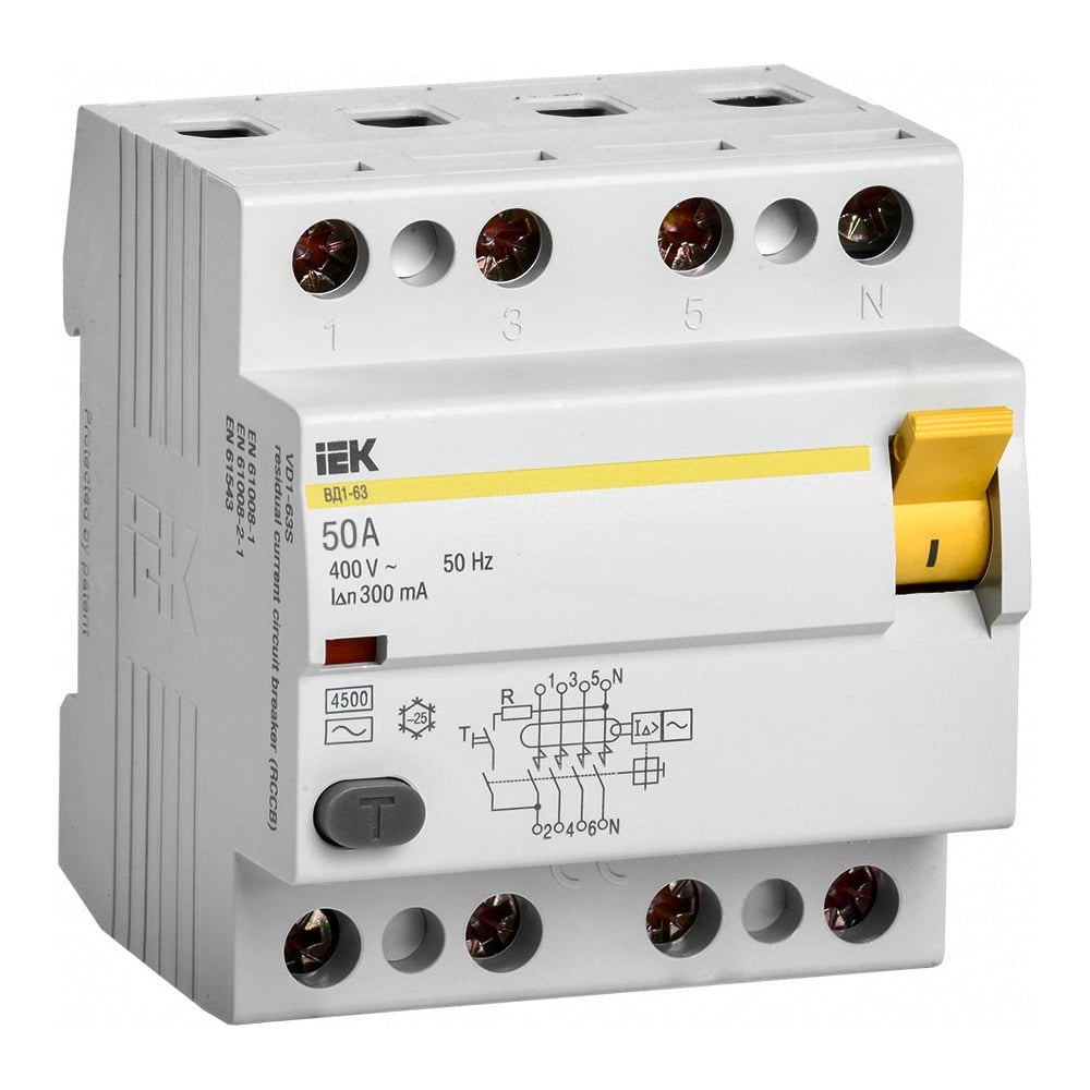 Выключатель дифференциального тока IEK - MDV10-4-050-300